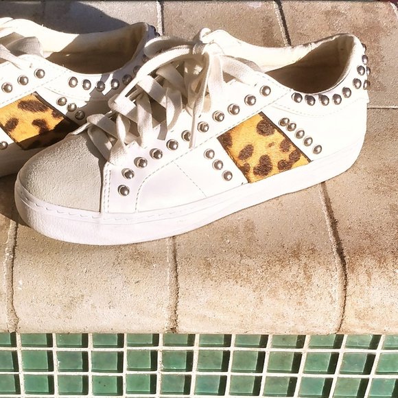 Zara Studded Sneakers with Leopard Print - Picture 8 of 13